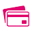 Magenta Umrisse von Kreditkarten als Zahlungsmethode.
